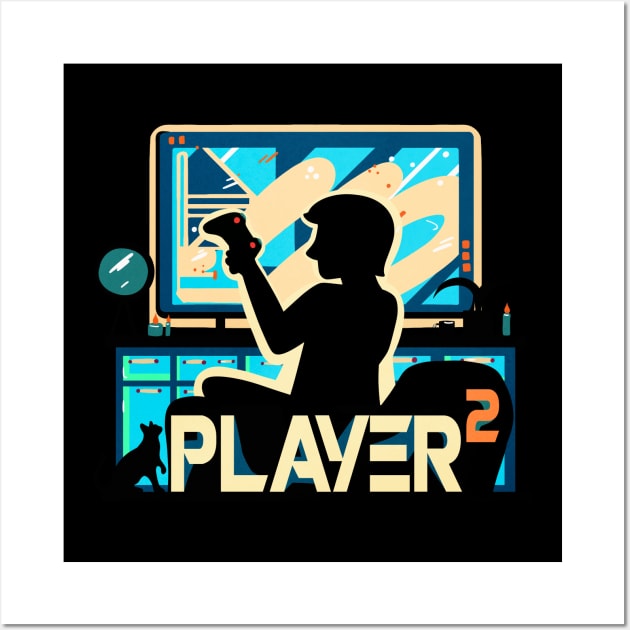 Player Two Couple Matching Video Game Wall Art by enchantedrealm